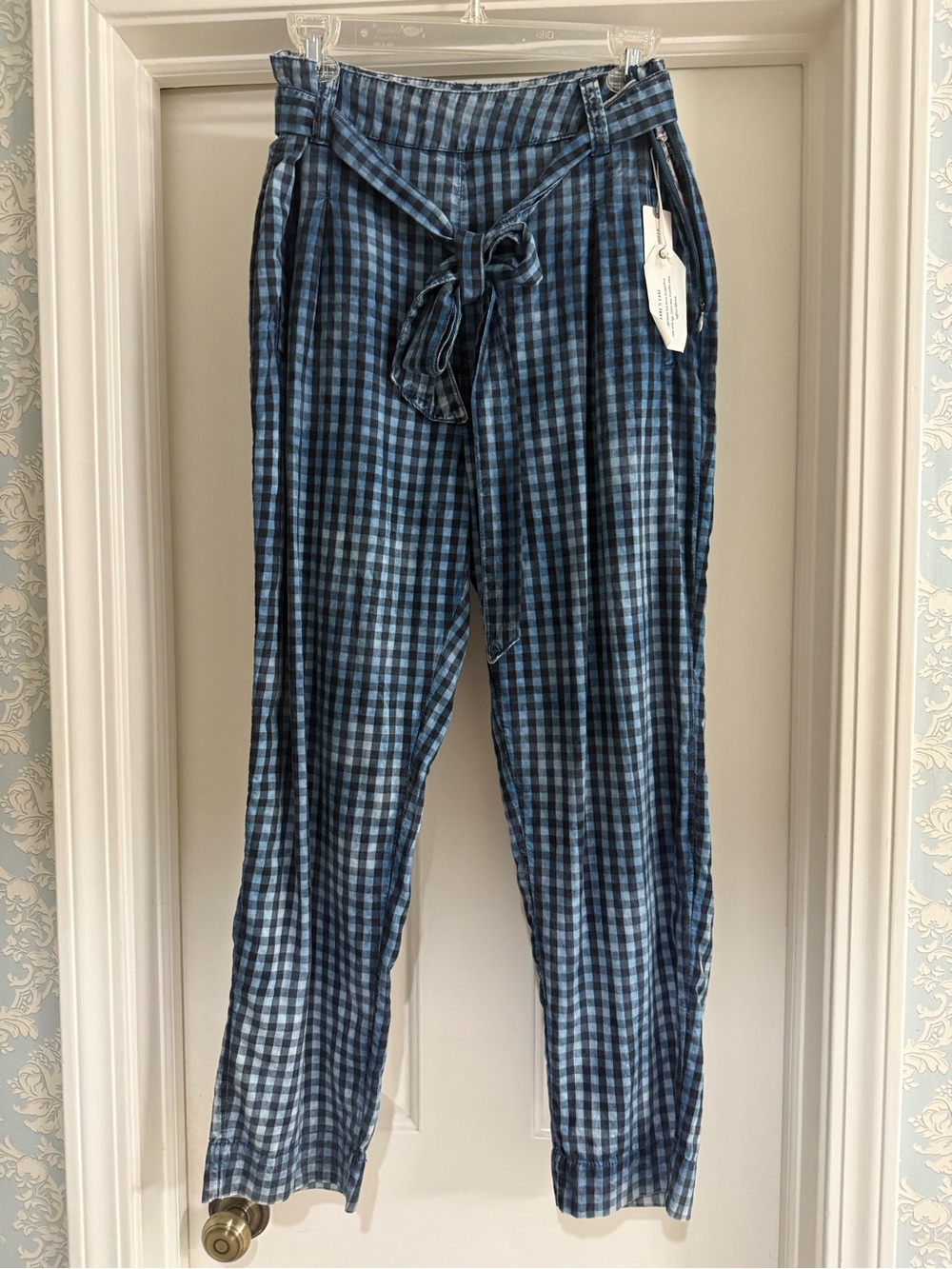 Maeve Anthropologie Avryl Bleached Gingham Pants